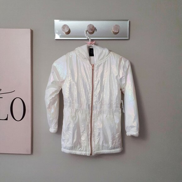 NWT Body Glove Girls white iridescent hooded jacket, 7 - Picture 4 of 5